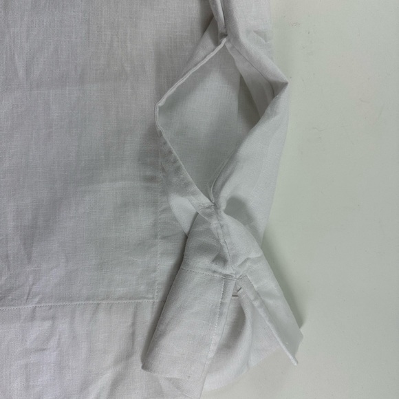 Lands End Women’s White Linen Beach Tunic V Neck Long Sleeve Pockets Mint Cond. - Picture 7 of 9